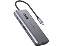 Choetech multifunctional HUB with screen 12 in1 USB-C to USB-C/USB-A/HDMI/VGA/AUX/SD/TF gray (HUB-M26)