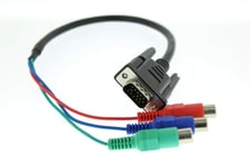 Male 14 Pin VGA to Female Phono RGB SVGA LCD Projector laptop Cable 40cm SVGA