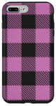 Coque pour iPhone 7 Plus/8 Plus Motif à carreaux rose et noir