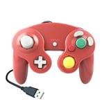 Rouge Manette De Jeu Filaire Usb Pour Nintendo Gamecube, Contrôleur De Vibration, Joystick Pour Ordinateur Pc Mac