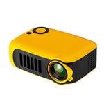 ZZJ Mini Portable Projector, 800 Lumen Supports 1080P LCD 50000 Hours Lamp Life Home Theater Video Projector,Yellow
