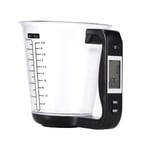 Elikliv Digital Measuring Cup Kitchen Food Scales Digital Scale Beaker with LCD Display Temperature Measurement Multifunctional for Baking and Cooking 1000g / 600ml