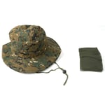 Kamouflage bucket hatt Keps med myggnät camping fiske - Army