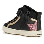Geox Boy's J Kalispera Girl M Sneaker, Black Dk Pink, 3 UK Child