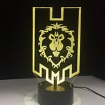 Led Night Lights 3D,Led World of Warcraft 3D Lamp The Alliance Tribal Signs Remote Control Night Light USB Decorative Table Lamp Children's Gift
