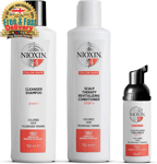 Nioxin 3-Step Kit System 4 - Colored Hair and Scalp Care Treatment – (Shampoo 15