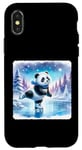 Coque pour iPhone X/XS Panda Patin à roulettes sur le lac gelé