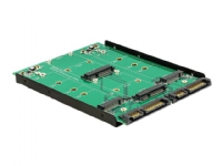 Delock Converter 2 x SATA 22 pin > Dualport 2 x M.2 / 2 x mSATA - Kontrollerkort - mSATA, M.2 - M.2 Card / mSATA - SATA 6Gb/s