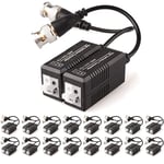 32x CCTV Passive Video Balun BNC Connector Adapter Transmitter & Transceiver, Male BNC to Easy Press-Fit UTP CAT5/5e/6/6e Cable for CCTV DVR Camera System (16 Pairs)
