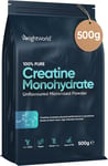 Creatine Monohydrate Powder 500G - Micronised, Unflavoured & Vegan - Pure Creati