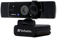 Verbatim Webcam with Dual Microphone, External Camera for Computer or Laptop wit