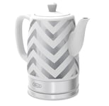 Bouilloire électrique en céramique BELLA 1,5 L, chevron argenté