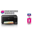 Epson EcoTank ET-2710 Print/Scan/Copy Wi-Fi, Cartridge Free Ink Tank Printer, Black & EcoTank 104 Magenta Ink Bottle