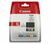 Original Canon PGI-550XL BK & CLI-551 BCMY Ink Cartridges Multipack Pixma MG7550