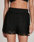 Urban Classics Svarta spetsshorts dam (Svart,XS)