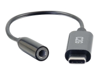 C2G USB C to 3.5mm Audio Adapter - USB C to AUX Cable - USB C to Headphone Jack - USB-C till uttagsadapter för hörlurar - 24 pin USB-C hane till mini-phone stereo 3.5 mm hona