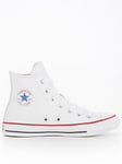 Converse Unisex Leather Hi Top Trainers - White, White, Size 4, Women