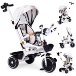 Trehjuling barnvagn med vridbar sits, körhandtag och kapell, ECOTOYS