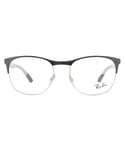 Ray-Ban Square Black Silver Mens Glasses Frames Metal - One Size
