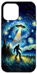 Coque pour iPhone 14 Plus Van Gogh Starry Night Art Peinture OVNI Alien Bigfoot