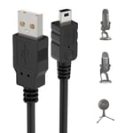 Mini USB-mikrofonkabel för Blue Yeti, 1m Yeti mikrofon USB-kabel USB A hane till Mini 5-stifts datakabel för Blue Yeti USB-mikrofon, Blue Sn