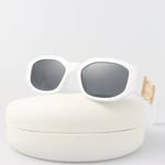 Fyrkantiga oregelbundna Vintage solglasögon Man Märke Designer Utomhus Solglasögon Man Mode Polygon Godis Färger Oculos De Sol White No box