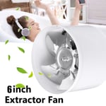 6inch Inline Duct Fan Booster Exhaust Blower Air Cooling Vent Me White