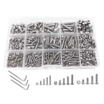 500PCS Bultar och muttrar Kit Pan Head Sockets Head Skruvar Rostfritt