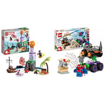 LEGO 10790 Marvel Team Spidey at Green Goblin's Lighthouse, Toy for Kids Aged 4 with Pirate Shipwreck, Miles Morales Minifigure & More & 10782 Marvel Hulk vs. Rhino Monster Truck Showdown