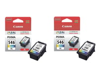 2x Original Canon CL546XL Colour Ink Cartridge For PIXMA MG2550S Printer - Boxed