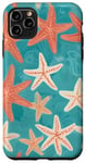 Coque pour iPhone 11 Pro Max Coquillages d'étoiles de mer cool motif vagues de corail