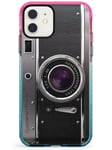 Film Camera Pink Impact Phone Case for iPhone 11 | Protective Dual Layer Bumper TPU Silikon Cover Pattern Printed | Vintage Retro Lens Photographer Photography