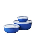 Mepal – Kitchen storage bowls Lumina 3-Piece Set – Food storage containers with lid suitable for fridge, freezer, steam oven, microwave & dishwasher – Bowl with lid – Nordic sage