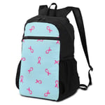 Packable Backpack Pattern With Pink Ribbon For Breast Cancer On Blue Background Men Perfectly Laptop Daypacks for Travel Womens Hiking Daypack Lightweight Waterproof for Men & Womentravel Camping Outd