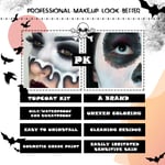 Black White Face Body Paint Skull Skeleton Facial Painting Kit For Cosplay H TPG