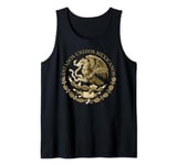 Mexico Coat of Arms Flag Seal in Golden Sepia hues Tank Top