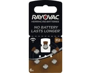 Knappcellsbatteri RAYOVAC Acoustic 312 6-pack
