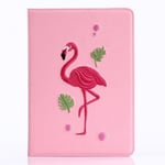 Apple Ipad (2017) Läder Fodral Med Unikt Motiv - Rosa Flamingo