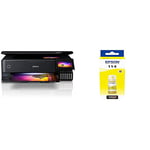 Epson EcoTank ET-8550 A3 Print/Scan/Copy Wi-Fi Photo Ink Tank Printer, With Up To 2 Years Worth Of Ink Included & 114 EcoTank Yellow ink bottle