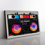 Retro Boombox Art Vol.2 Canvas Wall Art Print Ready to Hang, Framed Picture for Living Room Bedroom Home Office Décor, 60x40 cm (24x16 Inch)