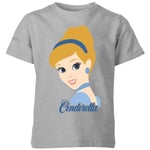 Disney Princess Colour Silhouette Cinderella Kids' T-Shirt - Grey - 11-12 Years - Grey