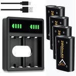 Chargeur et 4 Batterie-Batterie Rechargeable Pour Manette Xbox One-xbox Series X-s, Station De Charge Usb Po