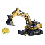 2.4G Remote Control Toy Excavator 8 Channel Construction Vehicles with Colourful Lights Full Function Digger RC Construction Toys Gift for Boys Girls