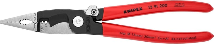 Knipex Pliers for Electrical Installation black atramentized, plastic coated 20
