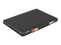 Logitech Slim Folio - Clavier et étui - sans fil - Bluetooth LE - QWERTZ - Allemand - gris oxford - pour Apple 10.9-inch iPad Wi-Fi