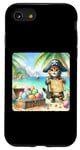 Coque pour iPhone SE (2020) / 7 / 8 Chat pirate avec carte au trésor des œufs de vacances Pâques