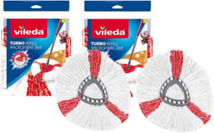 Vileda Turbo 2In1 Spin Mop Refill, Pack of 2 Turbo 2In1 Mop Head Replacements, F