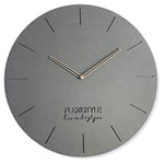 FLEXISTYLE Grande Horloge Murale sans Bruit de tic-tac - Gris - 50 cm - pour Salon, Chambre à Coucher - Fabriquée en Europe