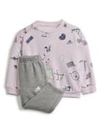 adidas Sportswear Infant Brand Love Youth/Baby Crew And Jogger Set - Light Pink, Pink, Size 3-4 Years