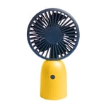 Portable Handheld Mini Fan 3 Gears Adjustable Silent Desktop Fan Air Cooler USB Charging for Home Room Office Use 11.5x9.5cm-Yellow